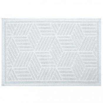 Alfombra de baño Cubo de algodón 50x80 cm blanca, antideslizante, lavable a 40°, altura 5 mm