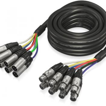 Behringer GMX-500 Black 16.4' Gold Performance 8-Channel XLR Female to XLR Male Multicore Cable