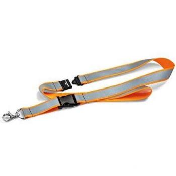 Cordón Textil Reflectante DURABLE EXTRA FUERTE 53x2 cm Naranja con Mosquetón y Seguridad Anti-Estrangulamiento
