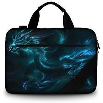 Luxburg® Design Bolso Funda blanda business para portátil ordenadores Laptop Notebook hasta 15.6 con correa. compartimentos. Motivo: Dragón fantasía