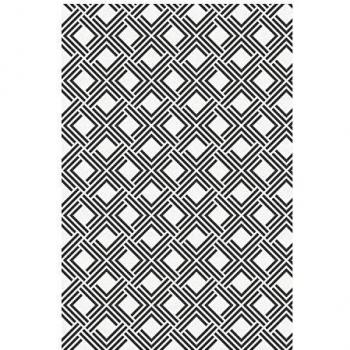 Alfombra Vinílica Premium Antideslizante e Impermeable Geométrica Negra 120x180 cm para Interior y Exterior