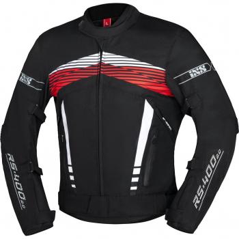 Chaqueta de Moto iXS Sport RS-400 3.0 Impermeable Textil Negro-Rojo-Blanco