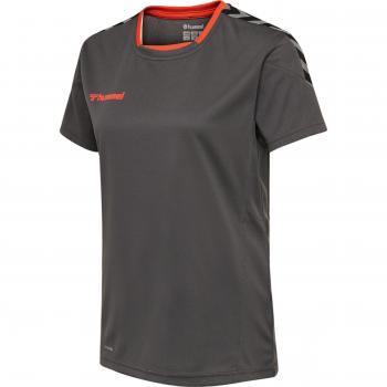 Camiseta de Manga Corta Hummel Authentic Poly para Mujer, Color: Asphalt, Talla: XS