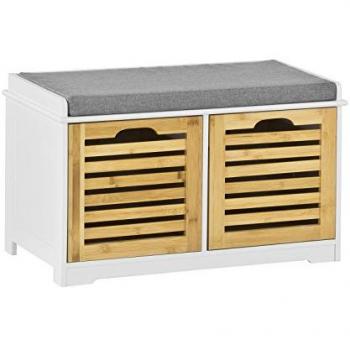 Banco Zapatero de Almacenamiento con Cojines y 2 Cubos, FSR23-K-WN