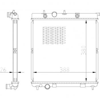 Radiador de Refrigeración de Motor NRF 550016 para Citroën C3, DS3 y Peugeot 207/208 con Aletas de Aluminio Brazadas