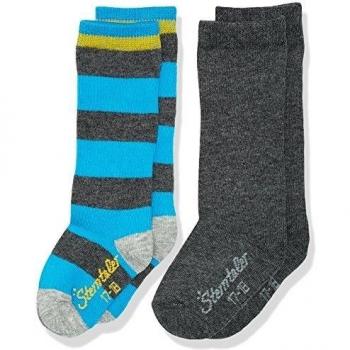 Sterntaler Kniestrümpfe DP Ringel/Uni, Calcetines Para Bebés, Gris