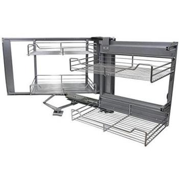 Armario de Cocina Esquinero con Cajones Extraíbles de Acero Inoxidable - Mano Derecha 90-100cm