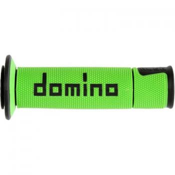 Puños Domino A450 Racing Verde/Negro Full Diamond Extremos Abiertos Unisex