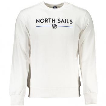 North Sails Men's 2XL White Brushed Sweatshirt with Logo Print
