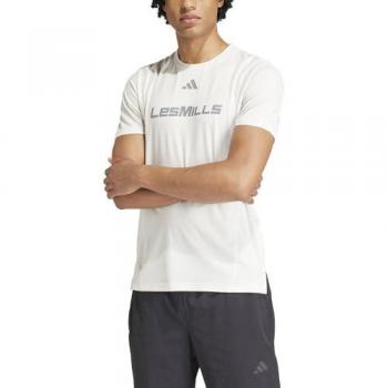 Camiseta de hombre adidas Les Mills Graphic manga corta blanco puro/gris L