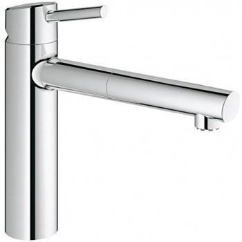 Mezclador de cocina Grohe Concetto, monomando, bajo presión, con caño extraíble y acabado cromado