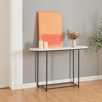 Mesa Consola Nordfron 120x40x75 cm - Efecto Mármol Blanco