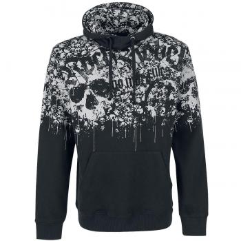 Rock Rebel by EMP Capucha Skull Splash Sudadera con capucha Negro XL