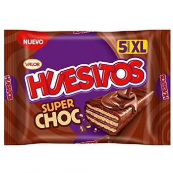 Huesitos Superchoc - Crujientes Barritas de Barquillo XL cubierto de Chocolate con Leche y con relleno de Cacao - 5 x 46 Gramos