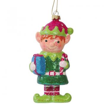 Colgante Elfo con Regalo Azul de 14 cms