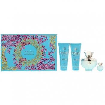 Versace Pour Femme Dylan Turquoise Gift Set - Eau De Toilette 100ml, Shower Gel 100ml, Body Gel 100ml, Eau De Toilette 5ml (4 Piece)