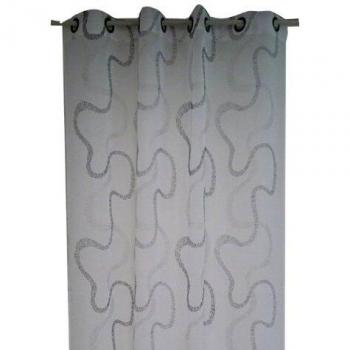 Visillo bordado zig zag negro 140x240 cm