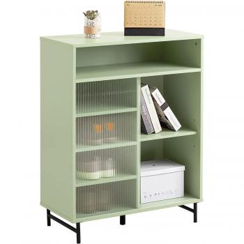 Aparador Recibidor SoBuy FSB61-GR con Puerta Corredera de Vidrio y Balda Ajustable 70 x 33 x 90 cm Verde