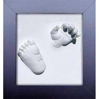 Xplorys 130012 Happy Hands 3d Deluxe Silver Picture Frame Set Para La Mano O El Pie Del Bebé, Plata, 23x23 cm