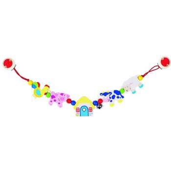 Cadena para Cochecito de Bebé con Animales de Granja, Multicolor