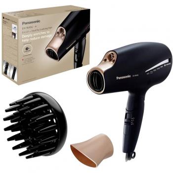 Secador de pelo plegable Panasonic EH-NA9J-K825 Nanoe 1800W con tecnología Doble Mineral y 4 modos de secado - Negro/Rosa Oro