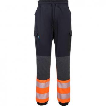 Pantalón Flexi de Alta Visibilidad Portwest KX3 Negro/Naranja con Protección de Rodilla y Cinta Reflectante M 31