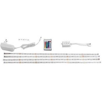 Tira LED Multicolor 16 Colores con Mando a Distancia, Set de 4 x 60 cm, Autoadhesiva e Impermeable IP65