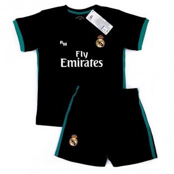 Segunda Equipación Infantil Réplica Oficial del Real Madrid Temporada 17/18, Color Negro