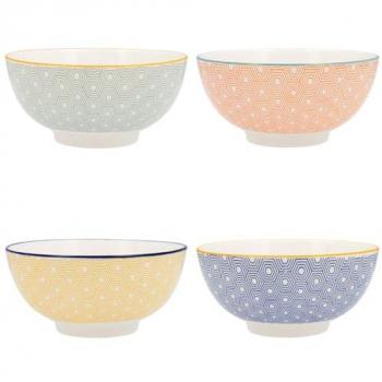 Bol Pippa Cerámica Multicolor 20 cm (Pack de 4)