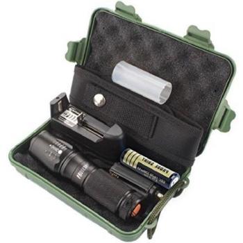 Koly Linterna táctica Policía zoomable X800 XML T6 LED + 18650 + cargador + Caso