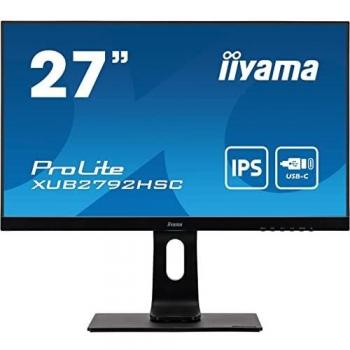 Iiyama ProLite XUB2792HSC-B1 27 Full HD IPS LED Monitor, 75Hz, HDMI, DisplayPort, USB-C, Black
