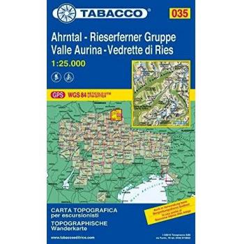 Mapa excursionista y topográfico 1:25.000 Valle Aurina - Vedrette di Ries - Ahrntal - Rieserferner Gruppe