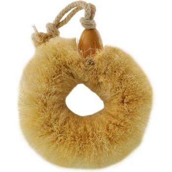 COSE DELLA NATURA – Cepillo Japonés Redondo con cerdas de fibra de sisal natural; exfoliación intensa del cuerpo; elimina las células muertas y las impurezas; Ideal para desintoxicar y purificar