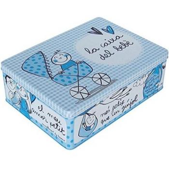 Laroom Caja metálica, Metal, Azul