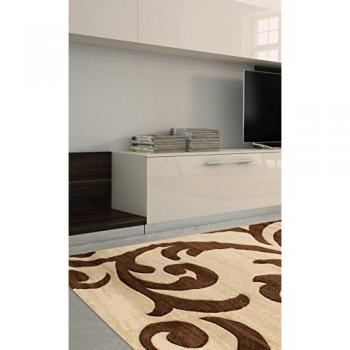 Alfombra Moderna Palazzo 120x170 cm Marrón con Marco Mecánico