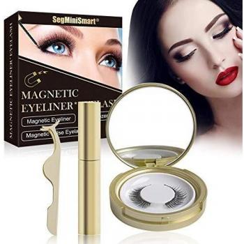 Pestañas Magneticas,Pestañas Magneticas Delineador,Pestañas Postizas Magneticas Delineador Kit,3D Pestañas Postizas Naturales Magnéticas Reutilizables,No se Necesita Pegamento