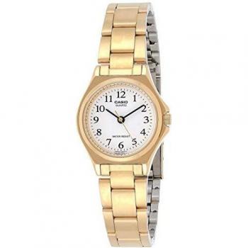 CASIO 19353 LTP-1130N-7B - Ladies Quartz Watch, Gold/ White