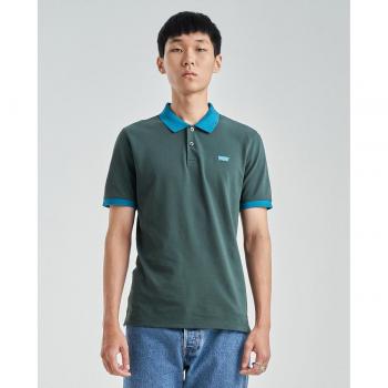 Polo Levi's verde slim logo contraste manga corta de hombre
