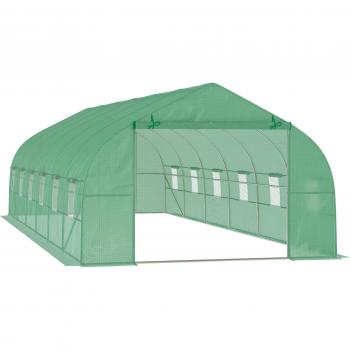 Outsunny Invernadero de Túnel 800x300x200 cm con 12 Ventanas y Puerta Enrollable
