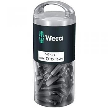 Punta TORX Wera 867/1 Z, tamaño TORX 10, longitud 25 mm, conector de 1/4'', incluye DIY-Box