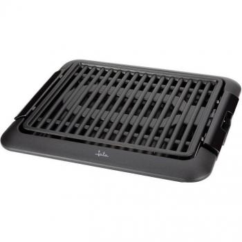 Jata BQ108 Barbacoa Eléctrica 1250W Sin Humo con Parrilla Desmontable, Bandeja Recoge Salsas, Fácil Limpieza, Antiadherente, Negro