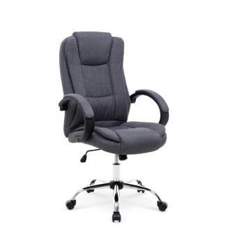Silla de oficina RELAX 2 con inclinación y ruedas, color gris oscuro, dimensiones 64 x 110 x 75 cm