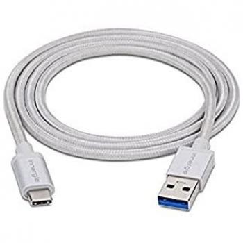 Cable Innergie MagiCable USB-C a USB-A, 1 m, 2 A, Carga y Sincronización para MacBook y Dispositivos USB-C, Color Plateado