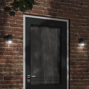 Lámpara de pared de exterior aluminio fundido negro - Cantidad 1 unidad, 2 unidades, luz para pared exterior, lámpara de pared de jardín