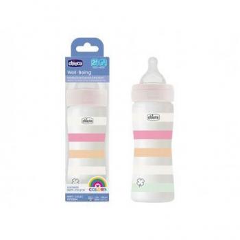 Chicco Biberón Bienestar Anticólicos 250ml Blanco Niña 2m+