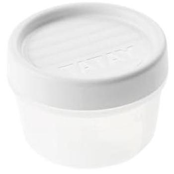 Tatay Fiambrera de Alimentos, Hermética, 0.2L de Capacidad, Tapa de Rosca, Libre de BPA, Apto Microondas y Lavavajillas, Color Blanco. Medidas: 8,5 x 8,5 x 6 cm