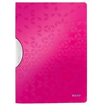 LEITZ 41850023 - Carpeta COLORCLIP WOW PP tapas de color y clip gris oscuro DIN A4 color fucsia metalizado