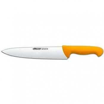 Arcos Serie 2900, Cuchillo Cocinero, Hoja de Acero Inoxidable Nitrum de 250 mm, Mango inyectado en Polipropileno Color Amarillo