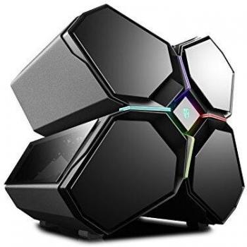 Deepcool QUADSTELLAR - Carcasa para PC Gaming Full Tower, Sistema de iluminación RGB, Slide Frontal, Paneles magnéticos de Cristal Templado, 5 Ventiladores incluidos, Color Negro
