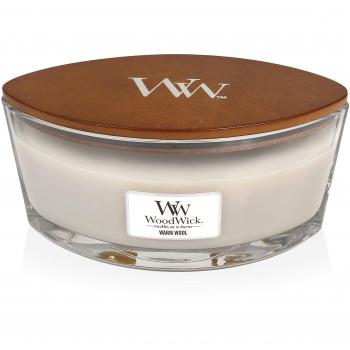 WoodWick Ellipse Scented Candle with Hearthwick Flame, Paraffin, Warm Wool